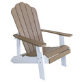 Amerihome Simulated Wood Outdoor Two Tone Adirondack Chair, Tan w/ White ADCHAIR4